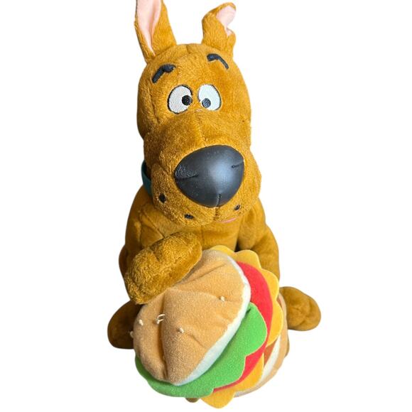 Vtg '99 Scooby Doo Plush Stuffed Animal 12'' Applause w/Cheeseburger - Picture 2 of 10
